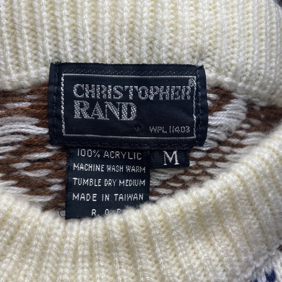 80s Christopher Rand cream‎ sweater with Elk - Picture 7 of 7